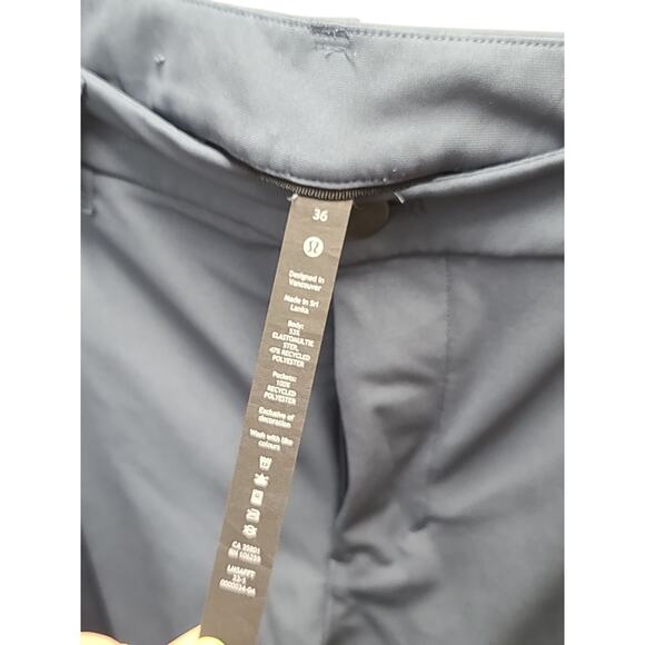 Lululemon ABC Classic-Fit 5-Pocket Pant 35" Warpstreme Iron Blue Sz 36 - Picture 4 of 6